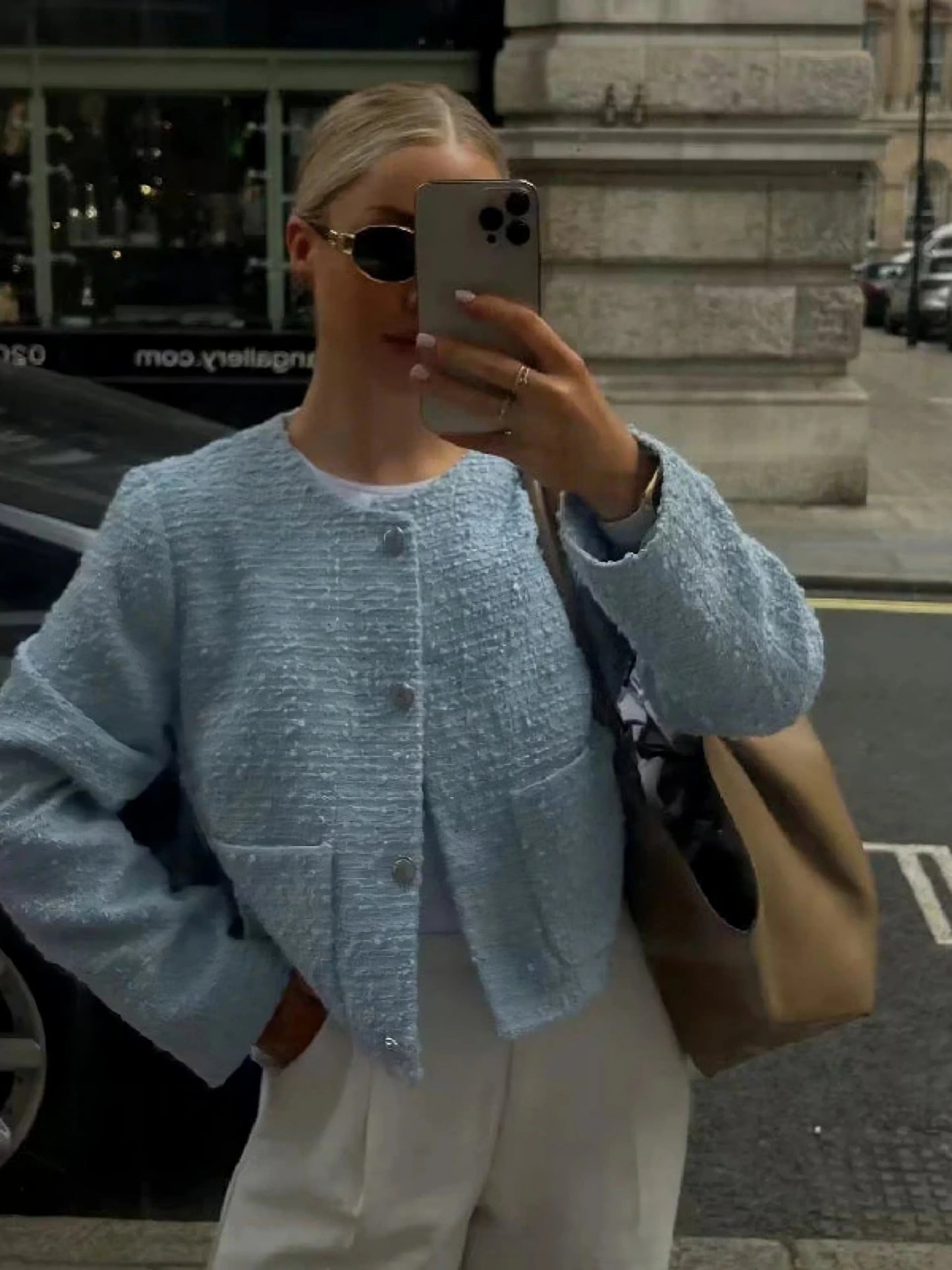 Boucléjacka för kvinnor