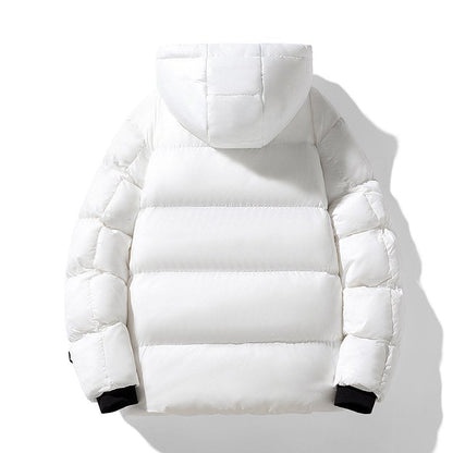 Herrjacka med huva och vadderad struktur