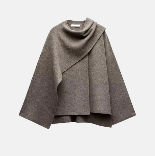 Asymmetrisk kappa i ullblandning för kvinnor