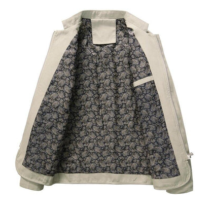 Herrjacka med ståkrage och dragkedja