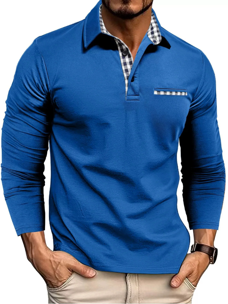 Herr långärmad pikétröja - Golftröja för män