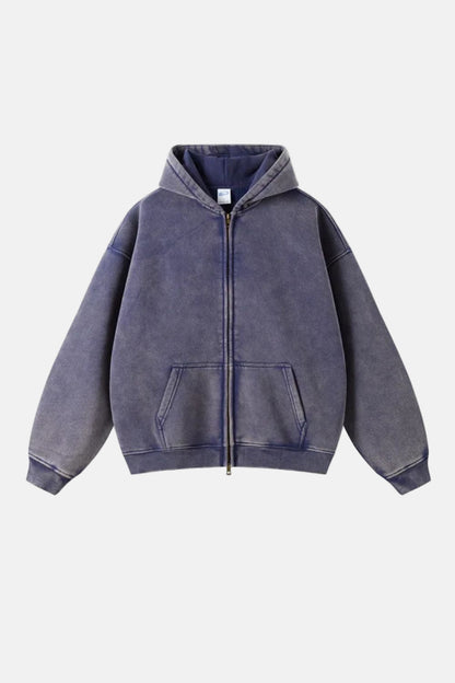 Herrhuvtröja med dragkedja