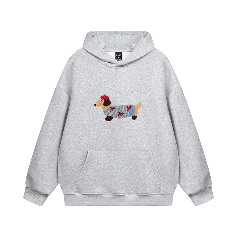 Stilig unisex-hoodie med broderat motiv