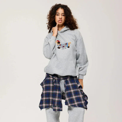 Stilig unisex-hoodie med broderat motiv