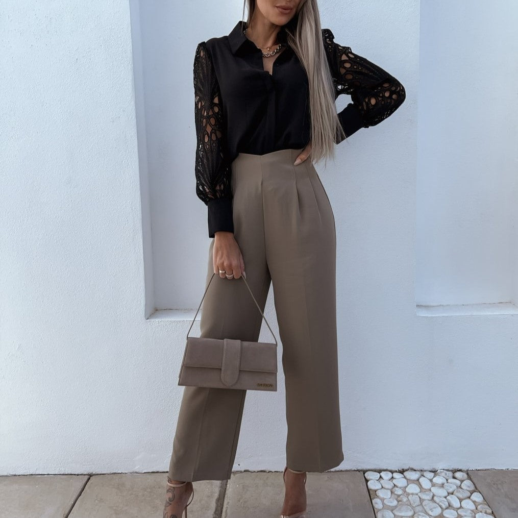 Blus med stiliga ärmar